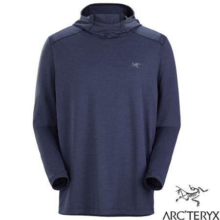 【加拿大 ARCTERYX 始祖鳥】男 Cormac Hoody 登山輕量透氣快乾長袖連帽排汗衣/30556 雜黑寶石✿30E010